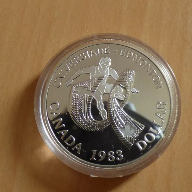 Canada Dollar 1983 Olympics Edmonton PROOF silver 50% 23.3 g in capsule (argent)