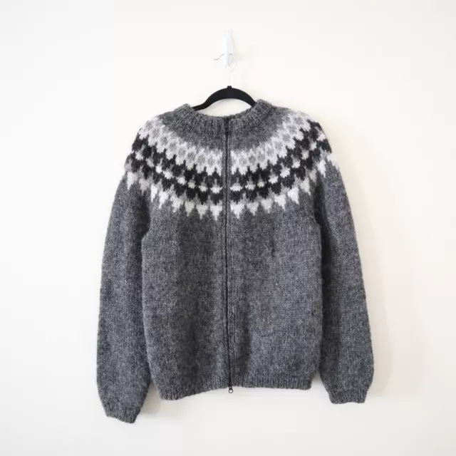 The Handknitting Association of Iceland Men's L Lárus Wool Full Zip Sweater