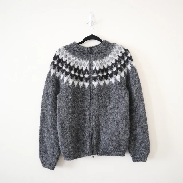 The Handknitting Association of Iceland Men's L Lárus Wool Full Zip Sweater The Handknitting Association of Iceland Men's L Lárus Wool Full Zip Sweater
