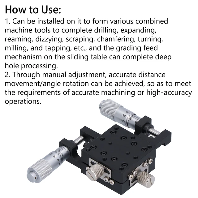 XY Linear Stage Roller Micrometer Slide Table Trimming Platform 40mmx40mm