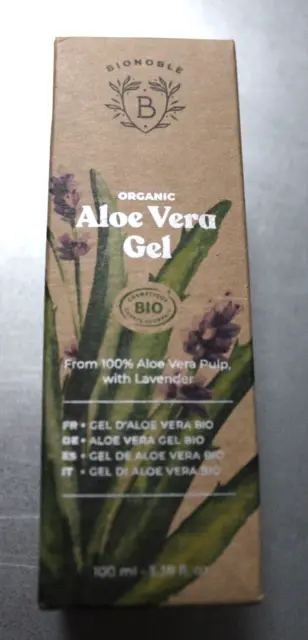 100ml Bionoble Aloe Vera Gel Bio a 100% kalt gepresstem Fruchtfleisch + Lavendel