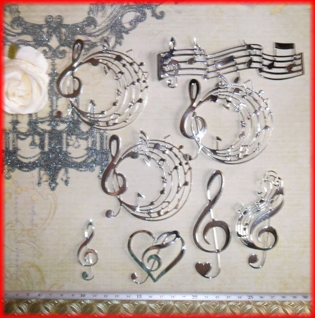 Stanzteile Musik Ausstanzungen Kartenschmuck Toppers Papier