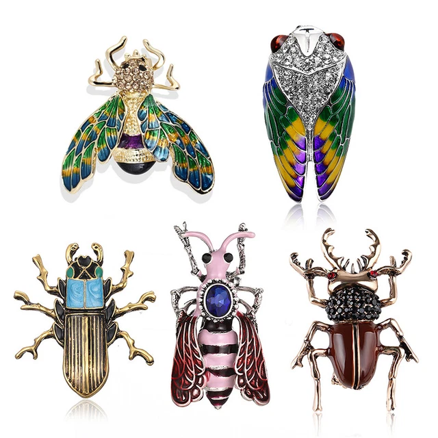 Enamel Animal Insect Bee Rhinestone Crystal Brooch Pin Bouquet Pin Jewelry  LT