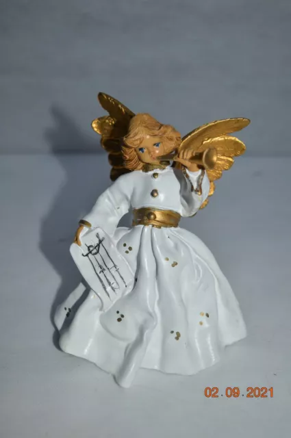 alter wunderschöner Engel/Putten mit Trompete Made in Italy Nr. 4939 Resin Figur