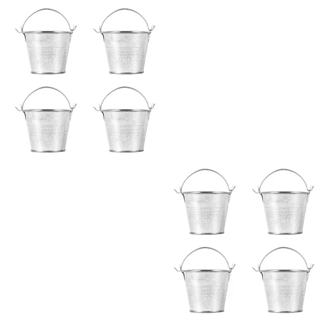 8 Pcs Mini-Eimer Bauernkübel Aus Metall Antiquität Topfpflanze Kind
