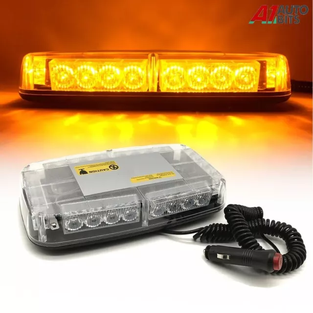 LED Warning Roof Light Amber Flashing Strobe Beacon Emergency 12-24V Suction Cup