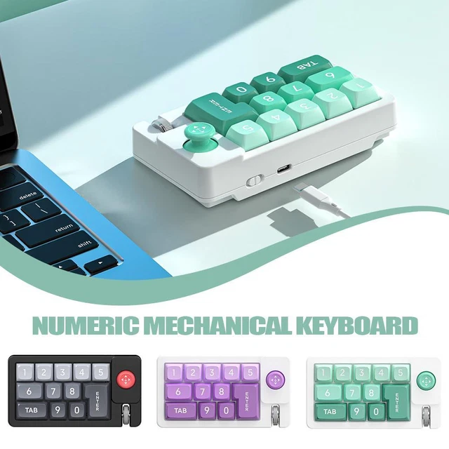 MINI USB-C MECHANICAL Numeric Keypad RGB Backlight Numpad Wired Keys 13 ...