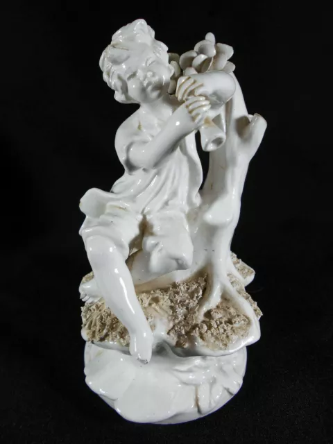Statuette Figurine Garçon Jouant De La Musique En Porcelaine Capodimonte Italie
