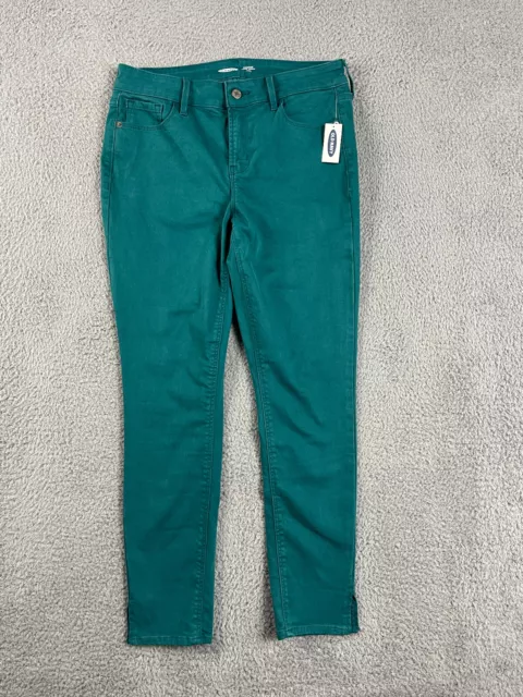 Old Navy Jeans Womens Size 10 Green Mid Rise Rockstar Super Skinny Ankle