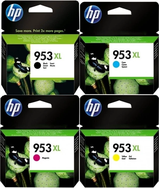 KIT 4 CARTUCCE ORIGINALI alta capacità  HP 953XL NERO + COLORI  - UFFICIALI HP