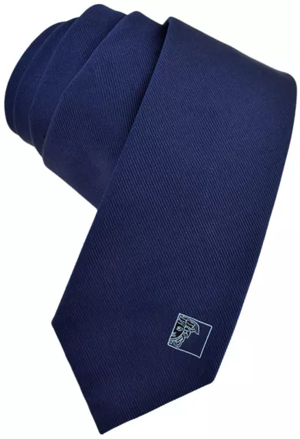 $185 VERSACE Navy Blue MEDUSA Logo Men's Tie 100% Silk NEW COLLECTION