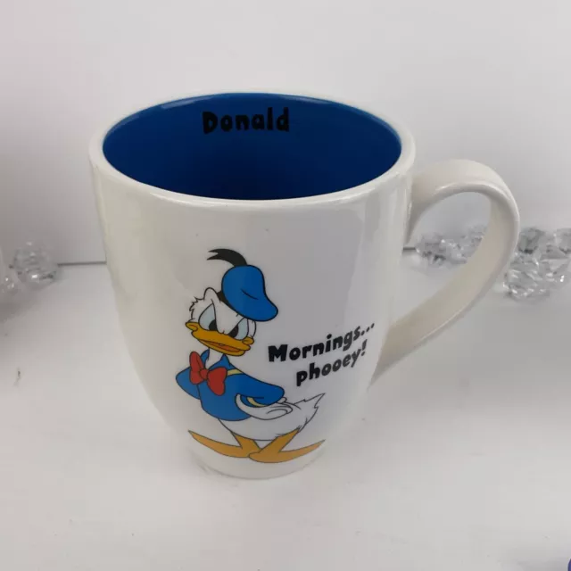 Walt Disney Donald Duck MorningsPhooey! Coffee Mug White/Blue Ceramic  Cup