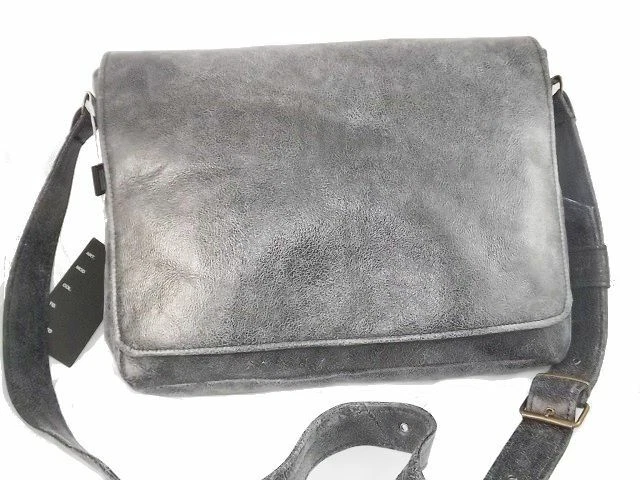 Sacoche Homme En Cuir De Veau Véritable - Marron Vintage - Fabriqué En Italie - Modèle PRAD-STORY