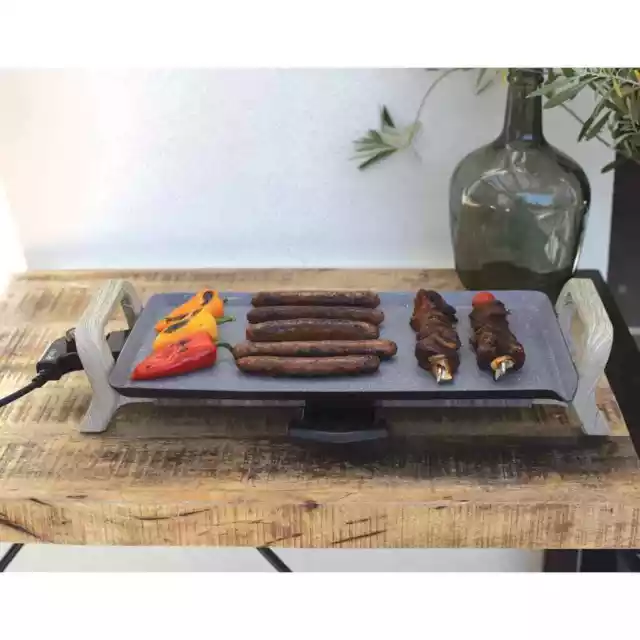 Plancha Electrique - Planche BESTRON / de cuisson teppanyaki , pour 6-8  personnes, 90,5 x 23,7 cm, anti-adhésive, 1800 W - Noir
