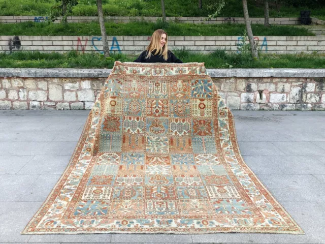 Antique 90-100 Years  Old Hamadan Rug, Handknotted Tribal Wool Unique Large Rug