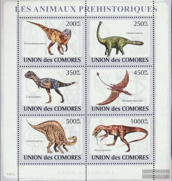 Komoren 2170-2175 Kleinbogen (kompl. Ausg.) postfrisch 2009 Dinosaurier