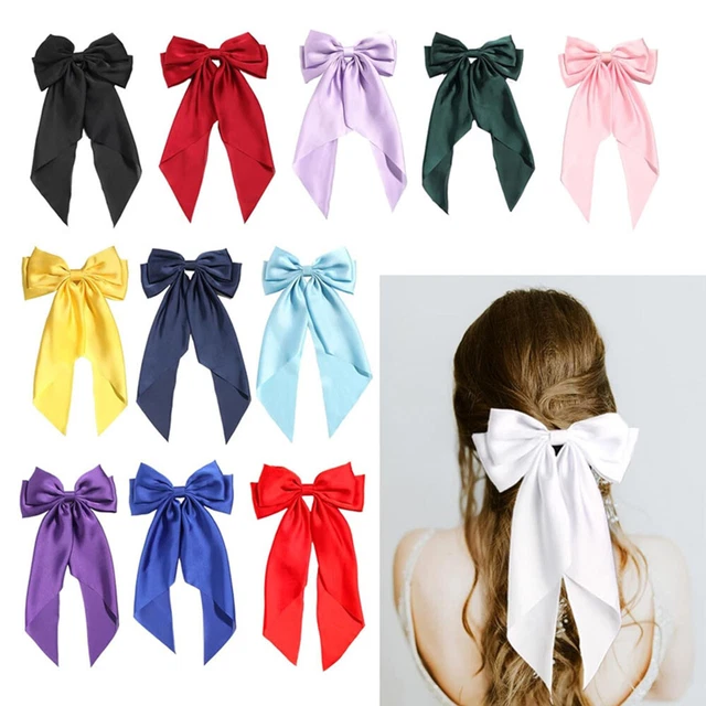 2 pz/set elegante fiocco nastro fermaglio per capelli donna primavera clip accessori per capelli per donne ragazze nastro di raso grandi fiocchi forcina  200000297