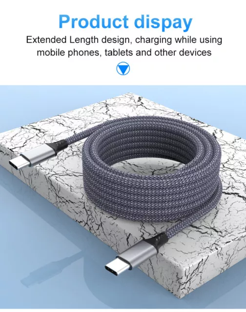 2M Type C Cable PD 60W fast Charge data line 3A Usb C Cable Grey USB C to C 