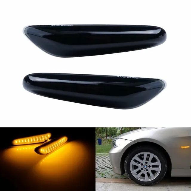 Noir LED Clignotants latéraux Répétiteur Indicateur Pour BMW E81 E46 E90 E60 E84