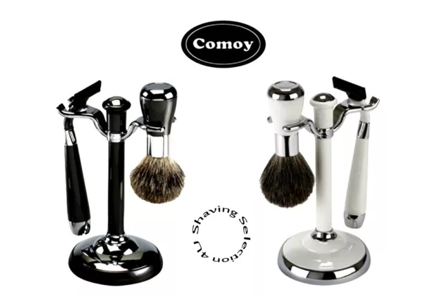 Shaving Stand Twin Holder - Badger Brush and Mach 3 Razor Stand - Shave Gift Set