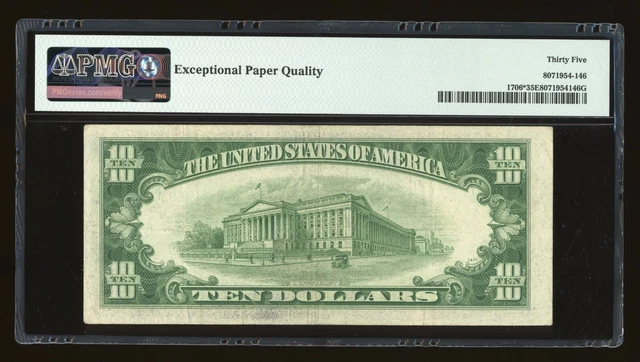 DBR 1953 $10 Silver STAR Fr. 1706* PMG 35 EPQ Serial *00123519A 2