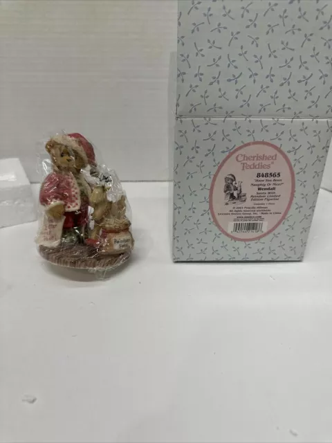 Cherished Teddies WENDALL Santa Reindeer LIMITED ED. Christmas Figurine #848565