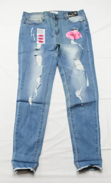 Between Us Juniors Mid-Rise Ella Rolled Cuff Skinny Jeans Medium Blue Asst Sizes