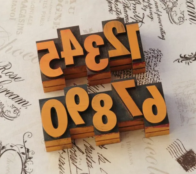 0-9 Zahlen 36 mm Plakatlettern Letter Stempel Holz Zahl letterpress wood type