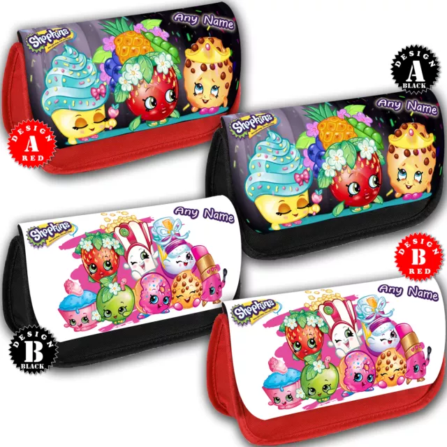 SHOPKINS Personalised Pencil Case Make up Bag Storage Any Name Girls Gift School