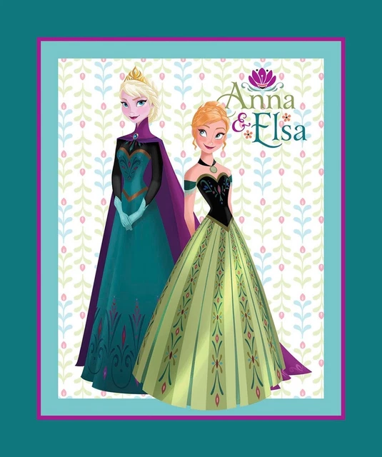 Anna Und Elsa Disney Frozen Krönung 100% Baumwolle Quilt Stoff Panel 55427