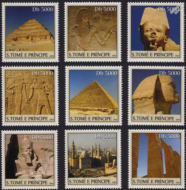 EGYPT PYRAMIDS / Historic Sites / Architecture Stamp Set #1 (2003 Sao ...