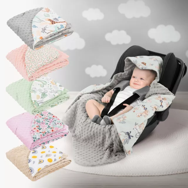 Couverture enveloppante pour bébé avec capuche de siège auto selon votre choix