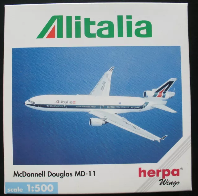 Herpa Wings 503433 - McDonnell Douglas MD-11 Alitalia - aereo aereo 1:500