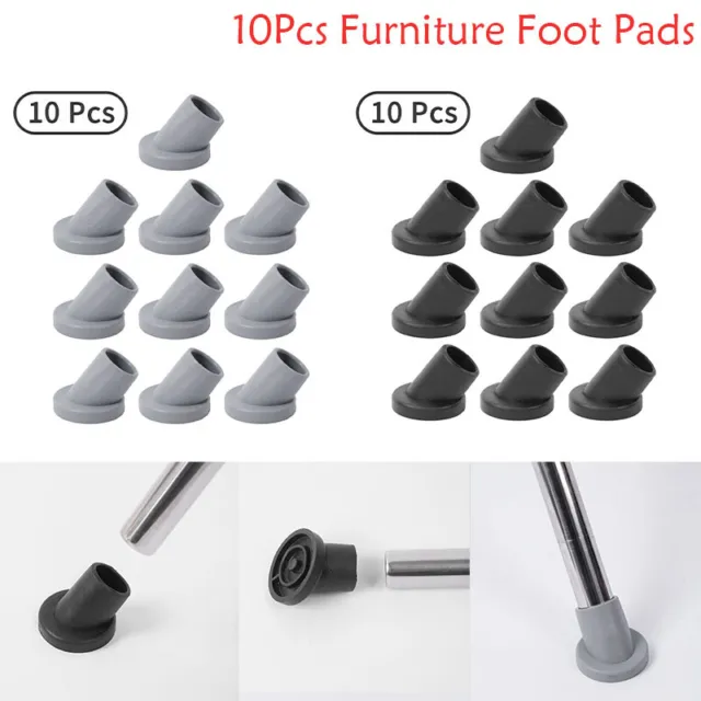 10 Rubber Inclined Chair Table Leg Caps Covers Mute Furniture Foot Protector Pad