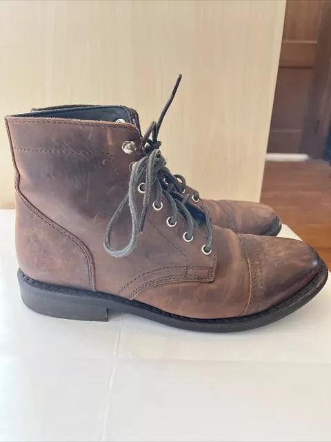 Thursday Boot Co Captain Brown Leather Lace Up Boots Womens Size 8