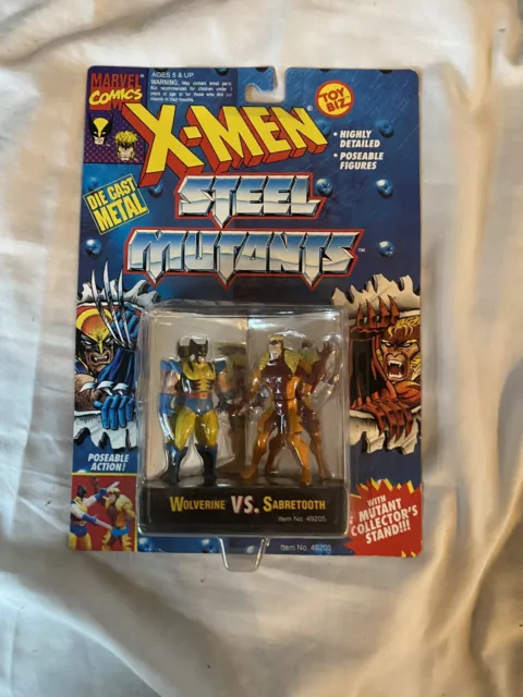 X-Men Steel Mutants Die Cast Metal Wolverine Vs Sabertoorh