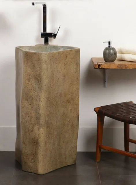 WOHNFREUDEN lavabo columna de piedra natural aprox. 60 x 85 cm con selección única