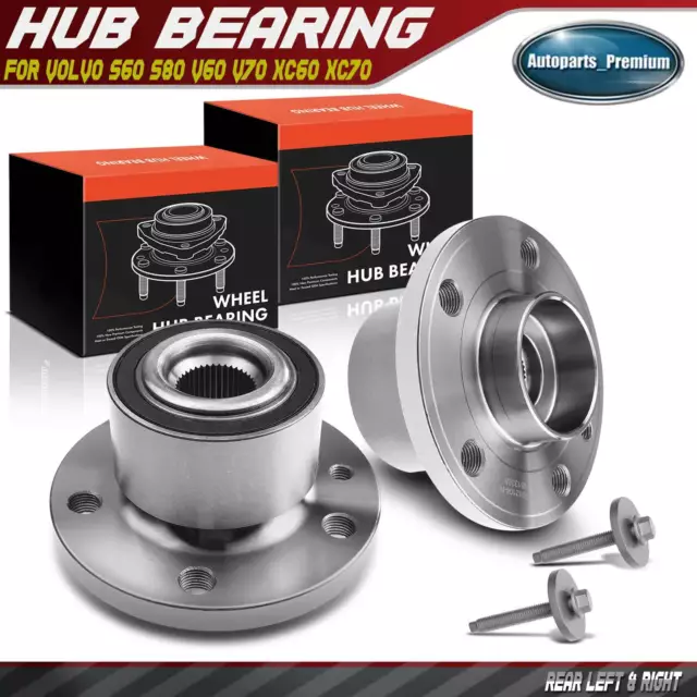 2x Front Left & Right Wheel Hub Bearing Assembly for Volvo S60 S80 V70 XC60 XC70