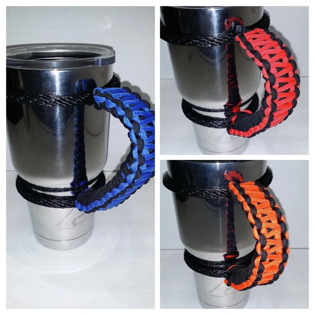 2 Color Paracord Handles for 40oz,30oz, & 20oz Yeti, Rtic, Sic, Ozark Trail Cups