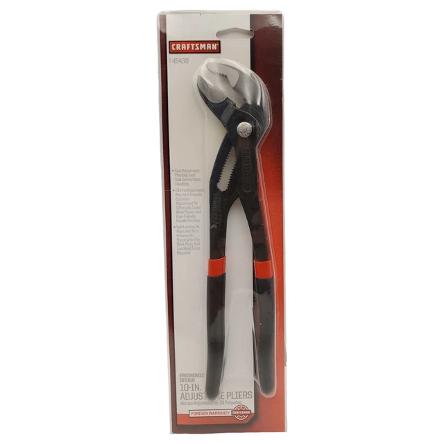 CRAFTSMAN 10& CHANNEL Lock Adjustable Pliers 45430 Germany Knipex 58.