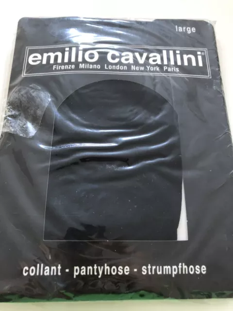 Collants semi-opaques femme - noir taille grande par Emilio Cavillini VINTAGE NEUF DANS SA BOÎTE