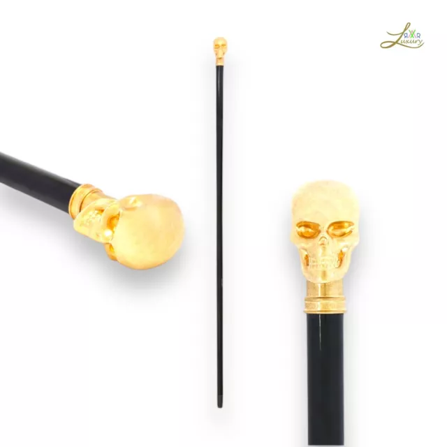 Alexander McQueen Cane Dandy Gold Skull Design