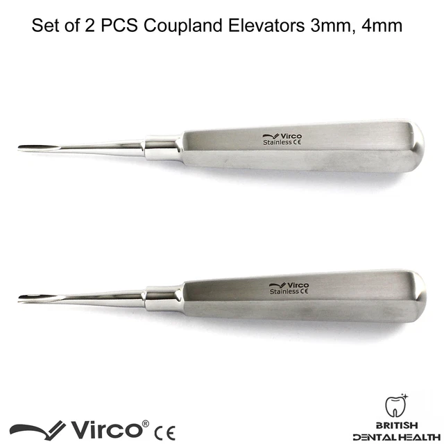 Medentra Coupland Root Elevator Set – 2mm, 3mm, 4mm – Dental Luxating Tools