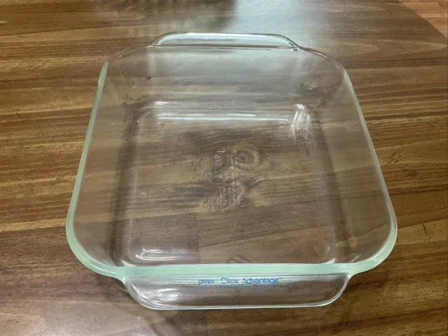 Vintage Pyrex Clear Square Baking Casserole Dish 2QT 222 8 x8 x 2" USA