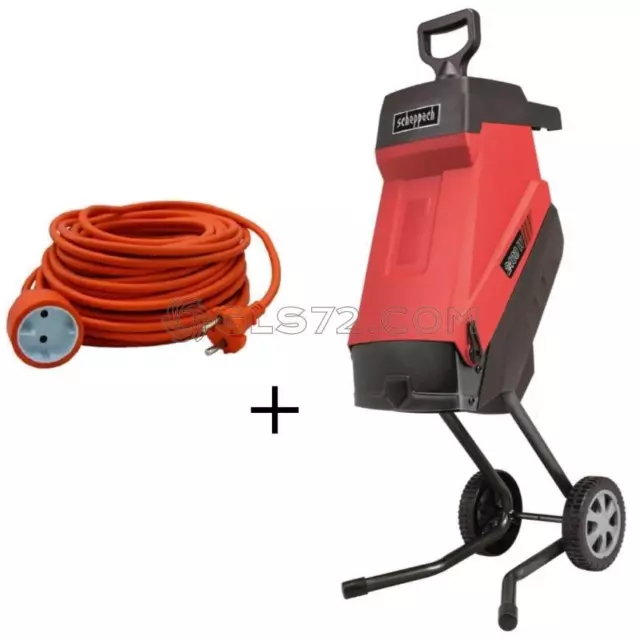 Trituradora De Jardin Electrica 45 Mm 2400W Scheppach Gs55 + Cable 20 Mt