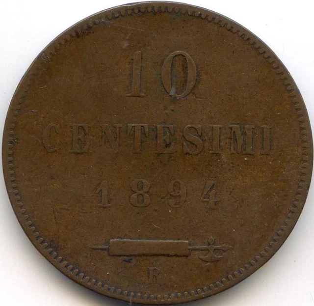 San Marino Republic 10 Centesimi 1894 Rome Km 2