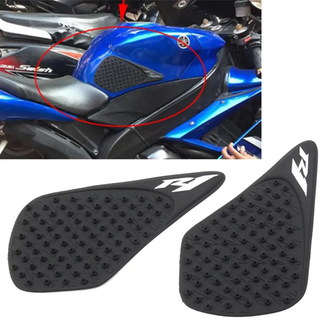Tank Traction Side Pad Gas Fuel Knee Grip Decals Fit Yamaha YZF R1 2007-2008