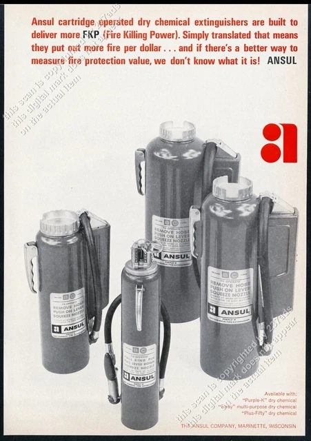 1963 Ansul cartridge dry chemical fire extinguisher 4 styles pic vtg print ad 1963 Ansul cartridge dry chemical fire extinguisher 4 styles pic vtg print ad