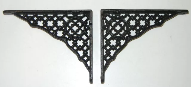 Vintage Victorian Cast Iron Shelf Brackets