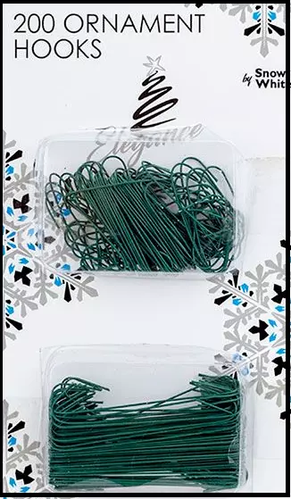 200 x CHRISTMAS TREE HOOKS Bauble Ornament Hangers Hanging Decoration Wires Hook